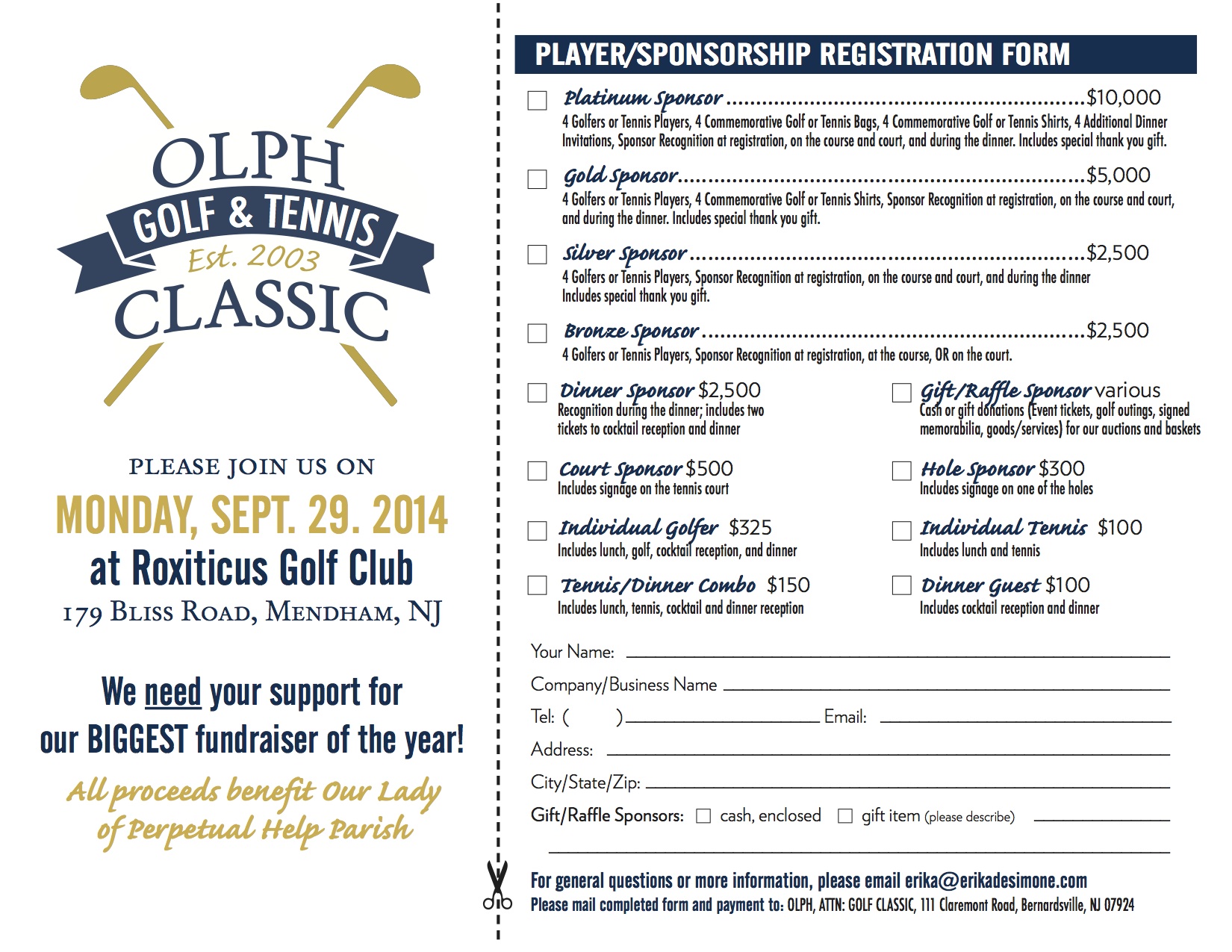 Golf Classic Registration & Sponsorships