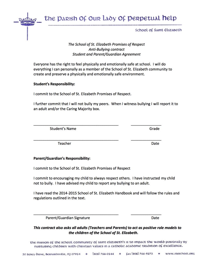 Contract Promises of Respect Anti Bullying and handbook (1)
